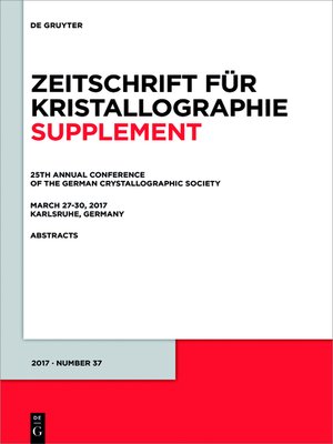 cover image of 25th Annual Conference of the German Crystallographic Society, March 27-30, 2017, Karlsruhe, Germany